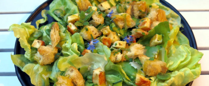 Brotsalat mit Dicken Bohnen